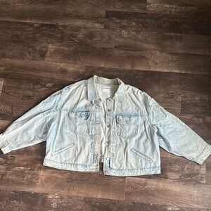 Old Navy Blue Jean Jacket Cropped Casual Fit